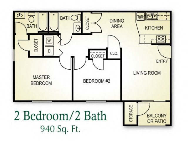 2 Bedroom Floor Plan 2